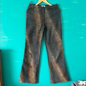 Vintage Women's Flare Jeans - Brown and Gold